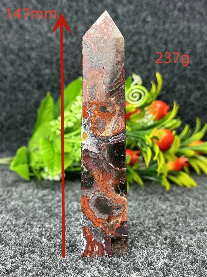 Mexican Crazy Lace Agate Tower
