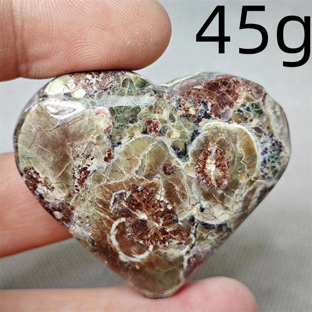 Sakura Agate Crystal Heart