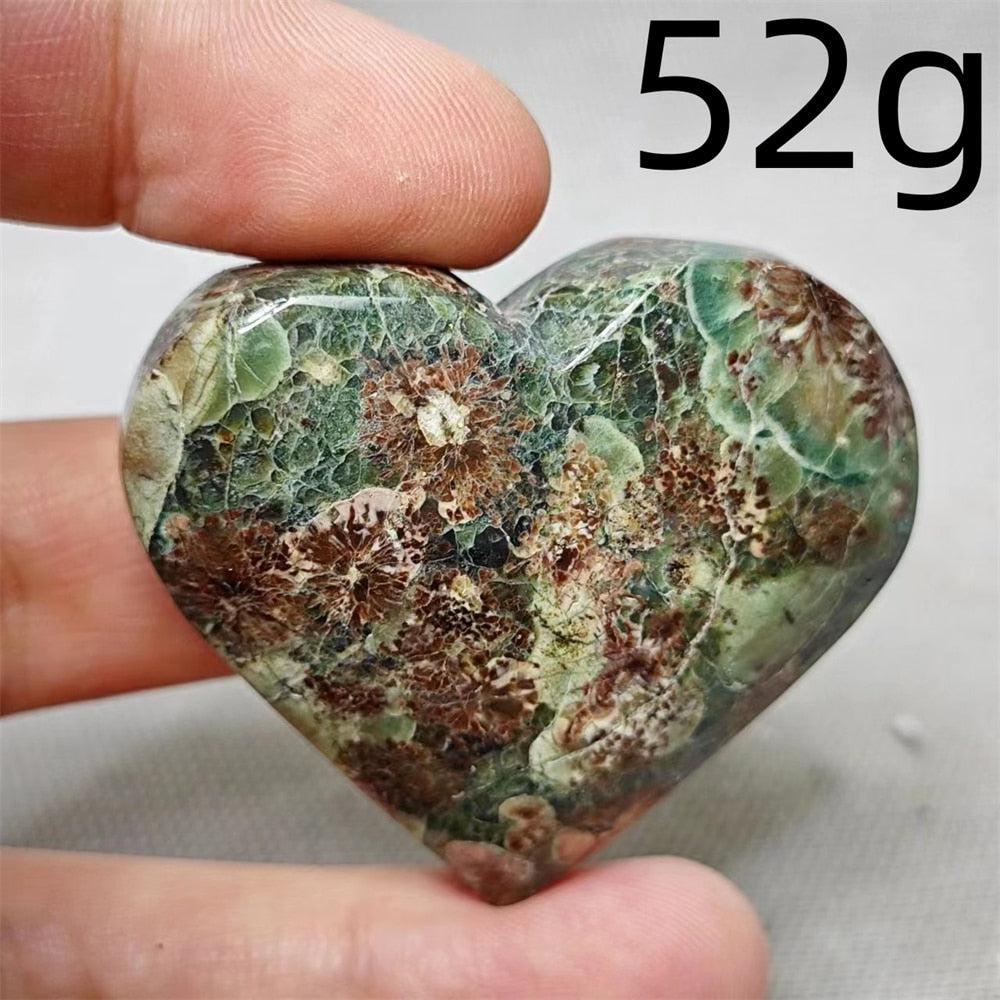 Sakura Agate Crystal Heart