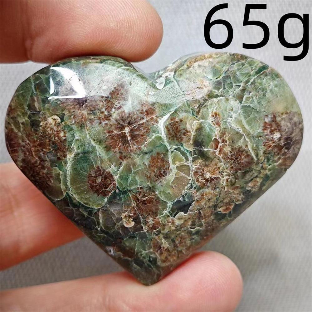 Sakura Agate Crystal Heart