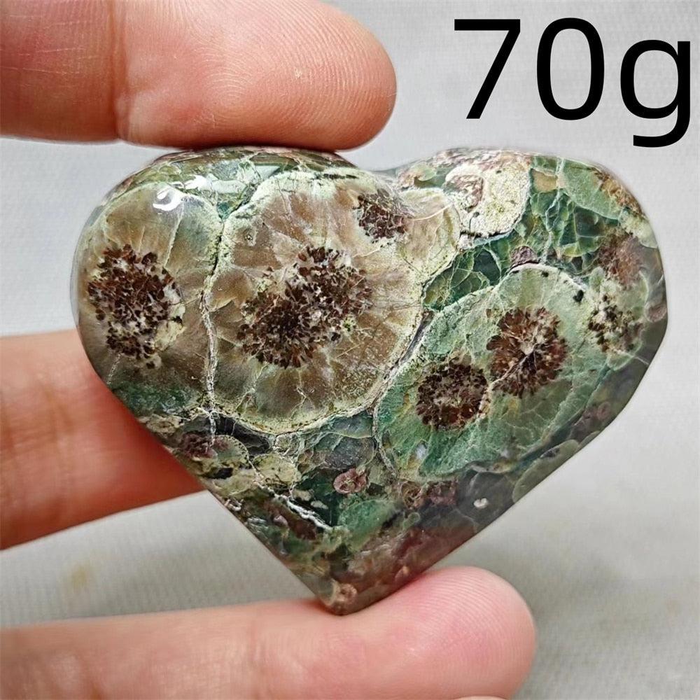 Sakura Agate Crystal Heart