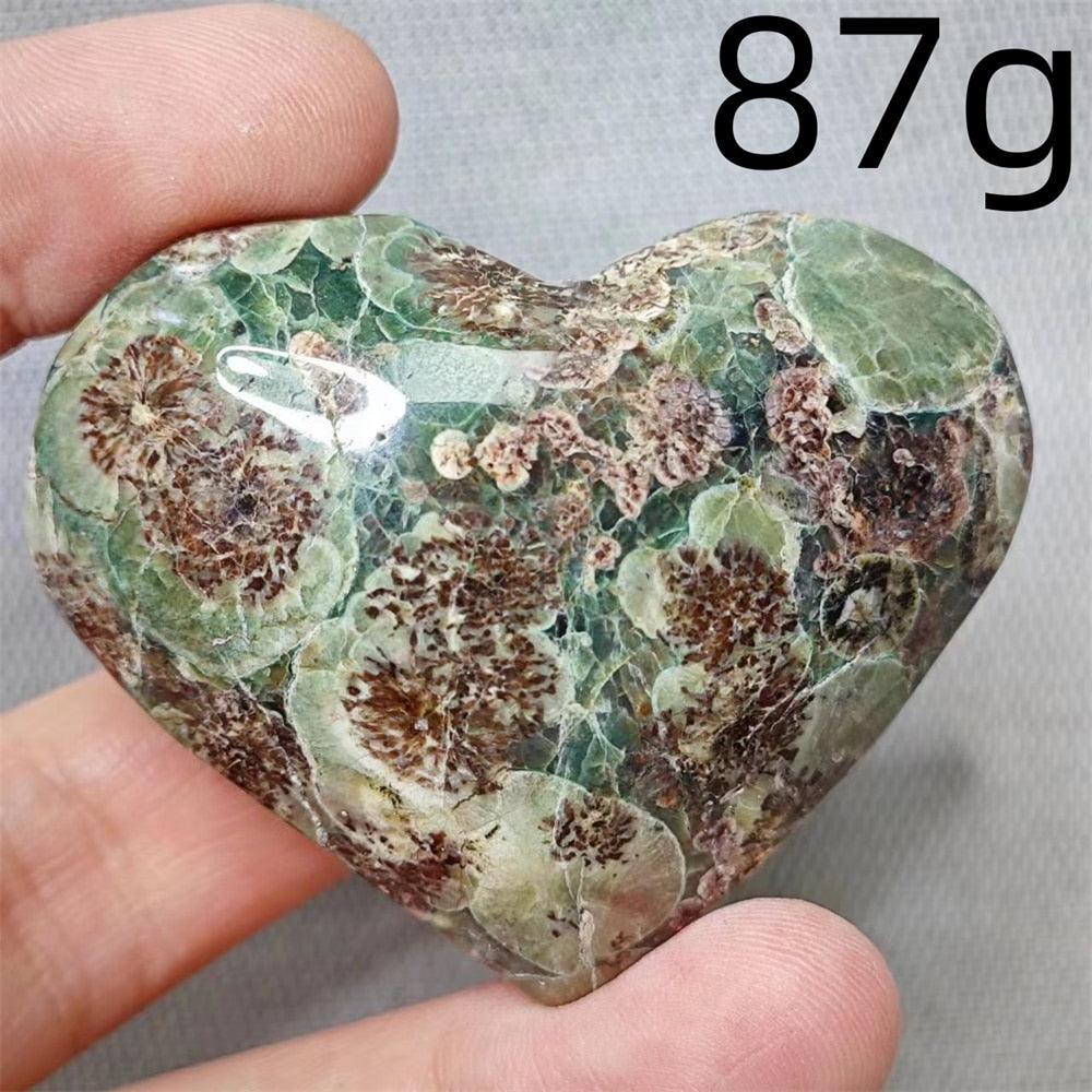 Sakura Agate Crystal Heart