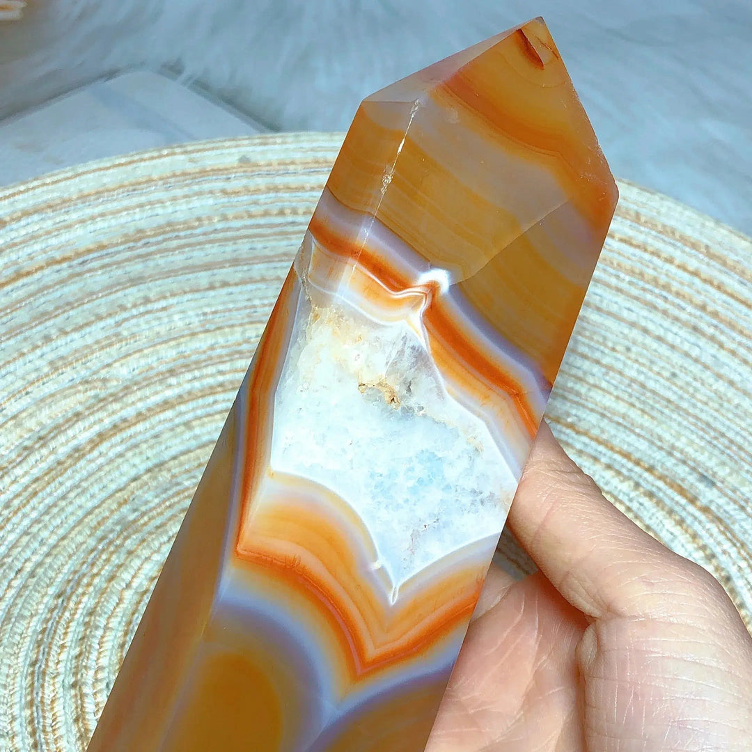 Sardonyx Agate Druzy Tower