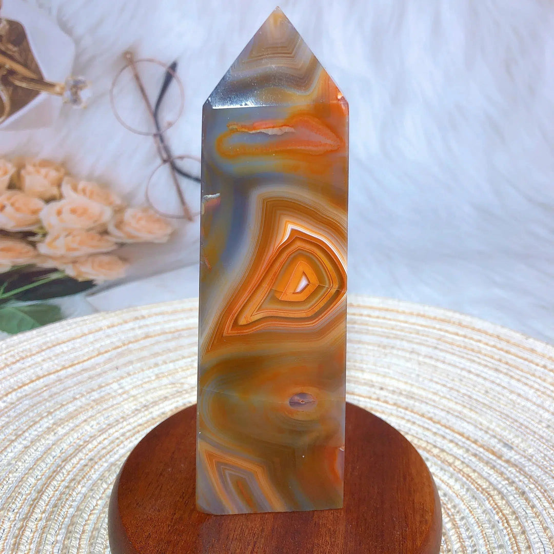 Sardonyx Agate Druzy Tower