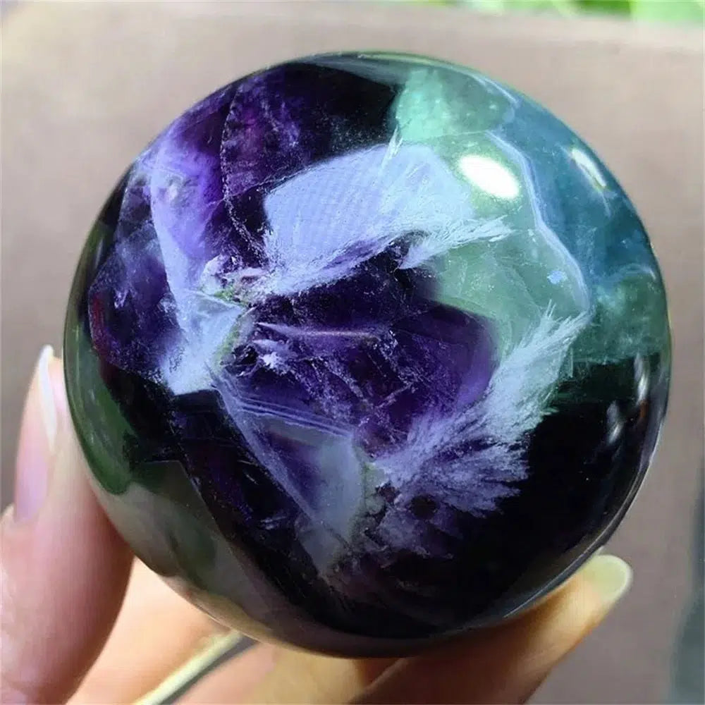 Colorful Fluorite Sphere with Stand
