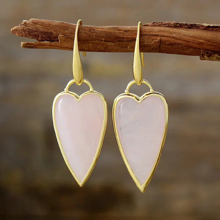 Classic Gemstones Heart Shape Drop Dangle Earrings