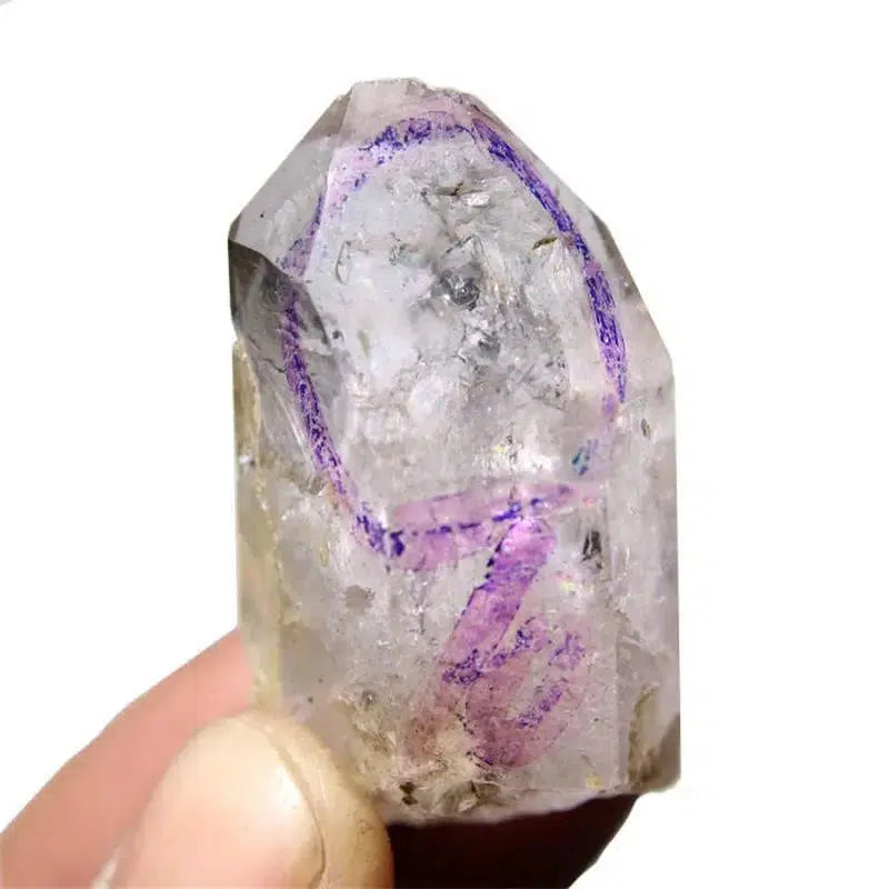 Enhydro Quartz Point With Moving Water Bubbles