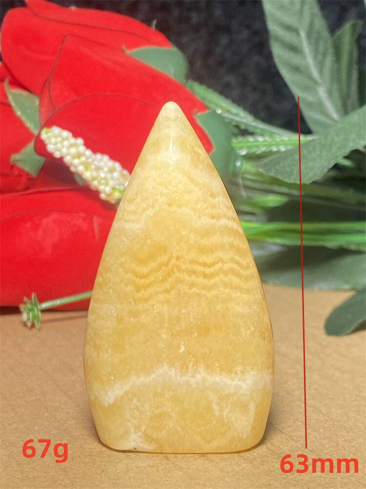 Yellow Calcite Crystal Freeform Torch
