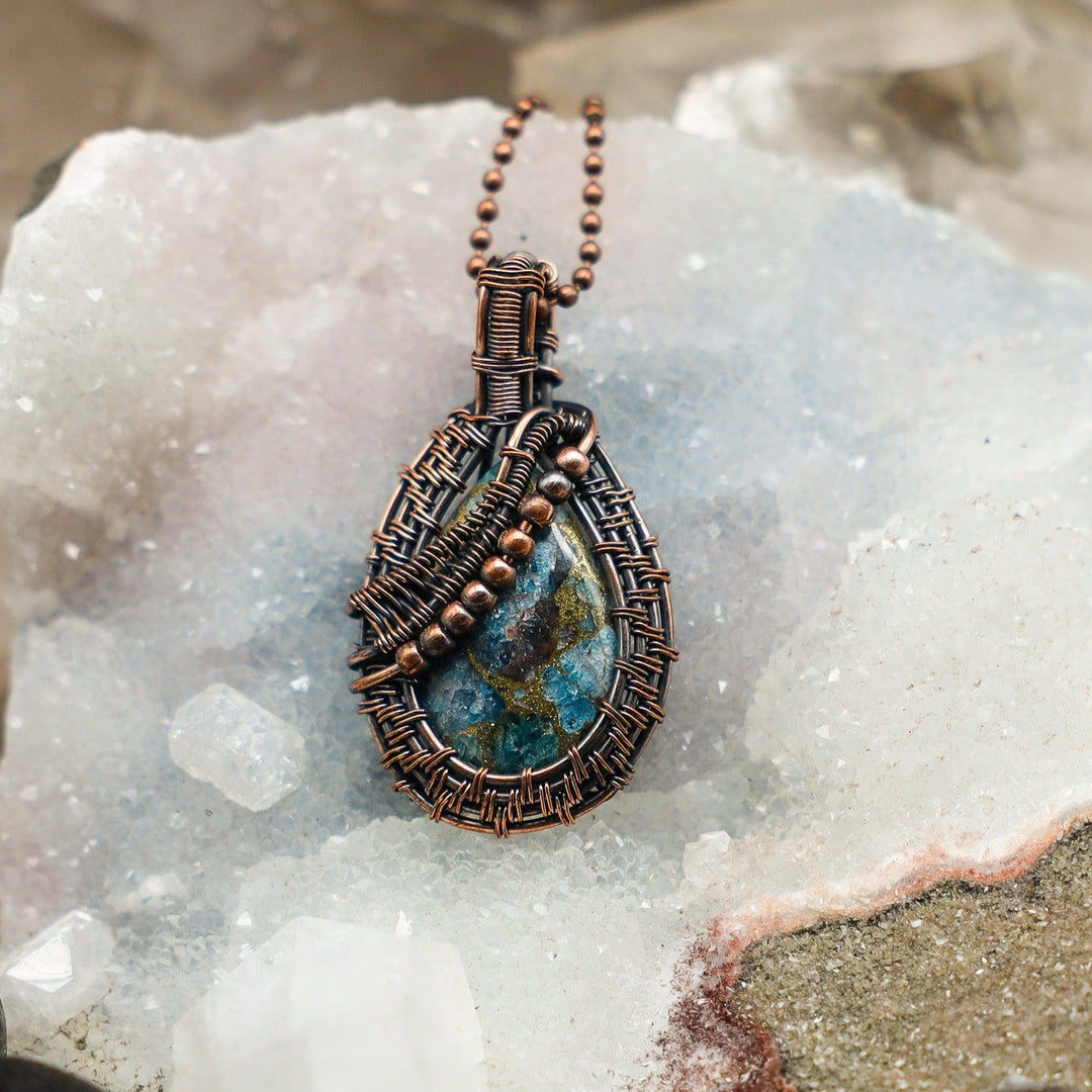 Sea Sediment Jasper Wire Wrap Pendant - 2.25"