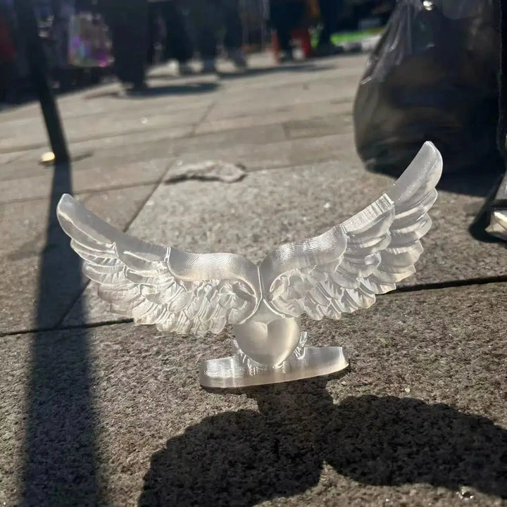 Selenite Angel Wings Carving