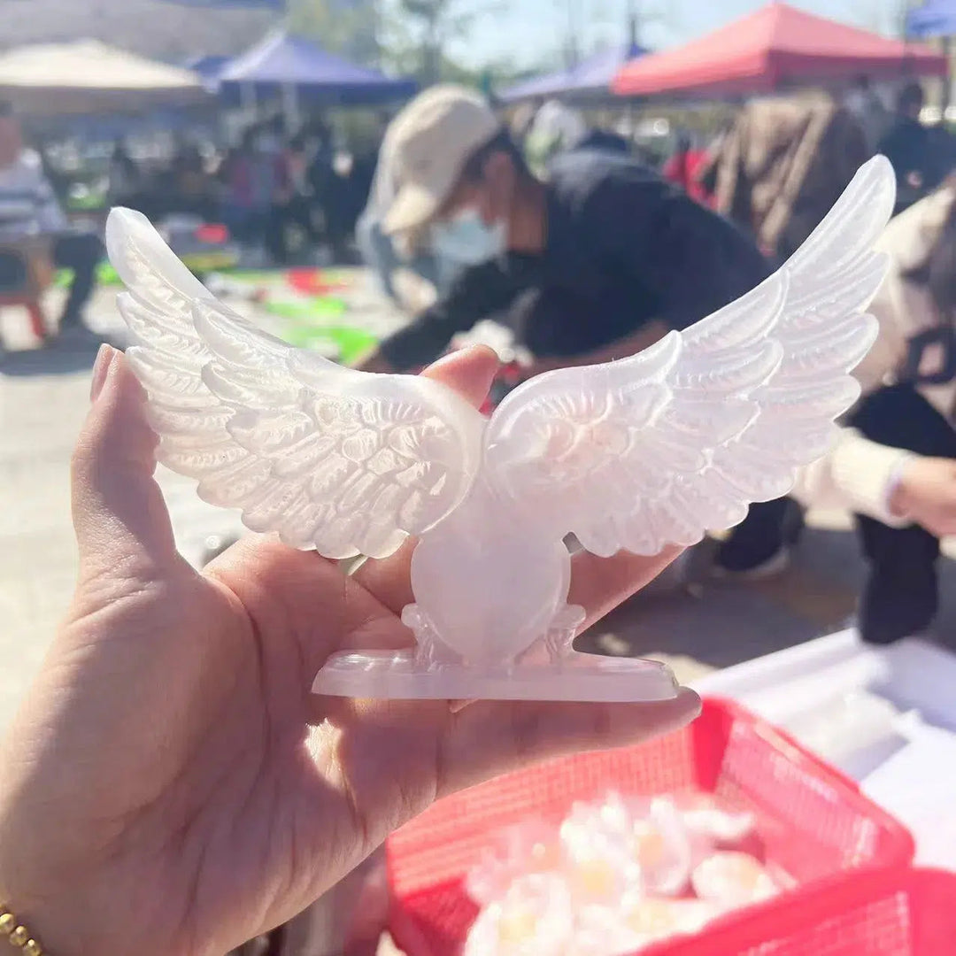 Selenite Angel Wings Carving