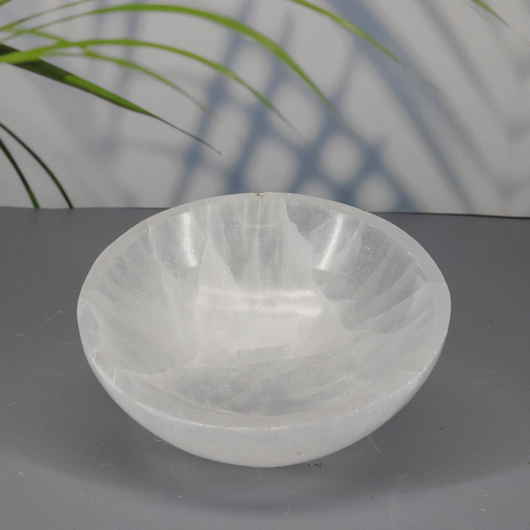 Selenite Bowl-Decorations-Crystal Destiny-Selenite-626g - 5.50"D x 2.00"H-Crystal Destiny