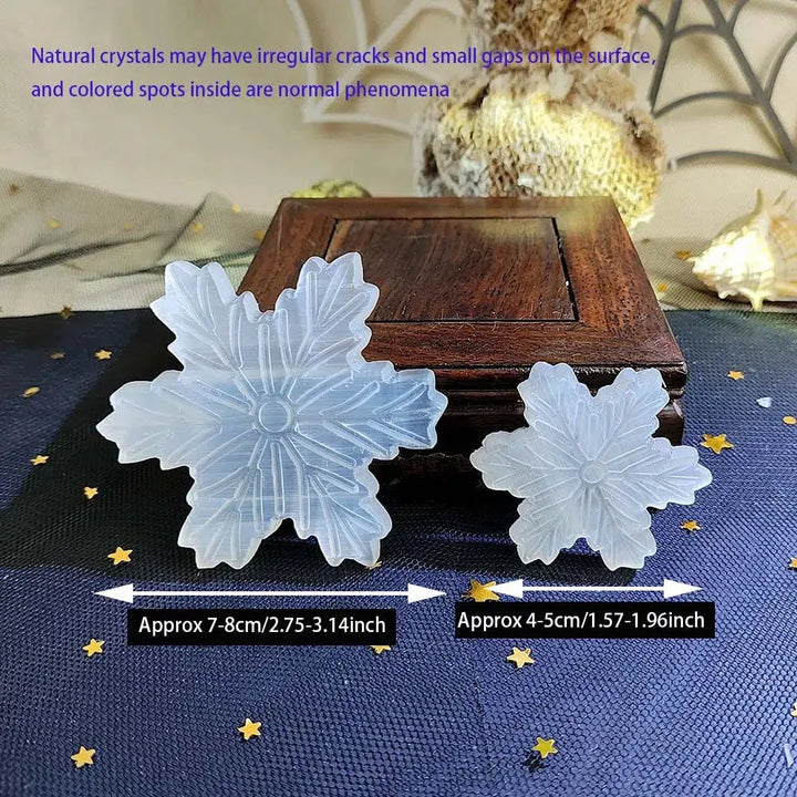 Selenite Carved Snowflakes in 2 Sizes