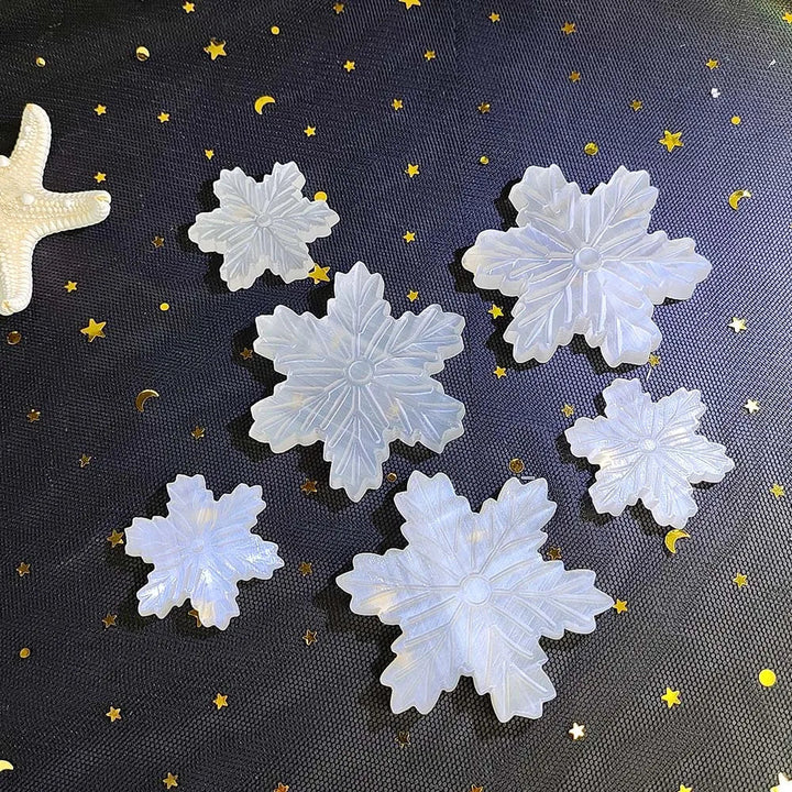 Selenite Carved Snowflakes in 2 Sizes