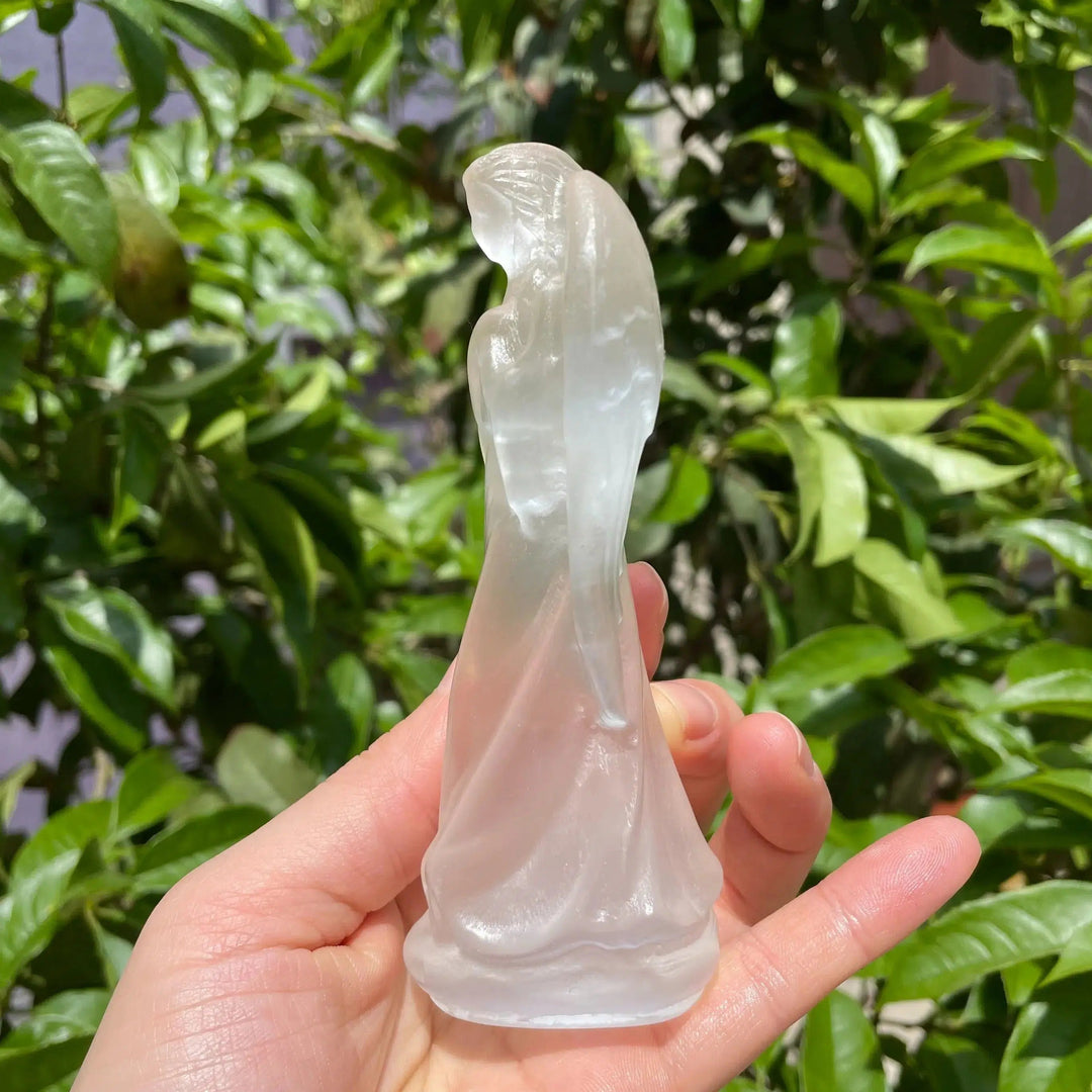 Selenite Crystal Carved Angel Figure