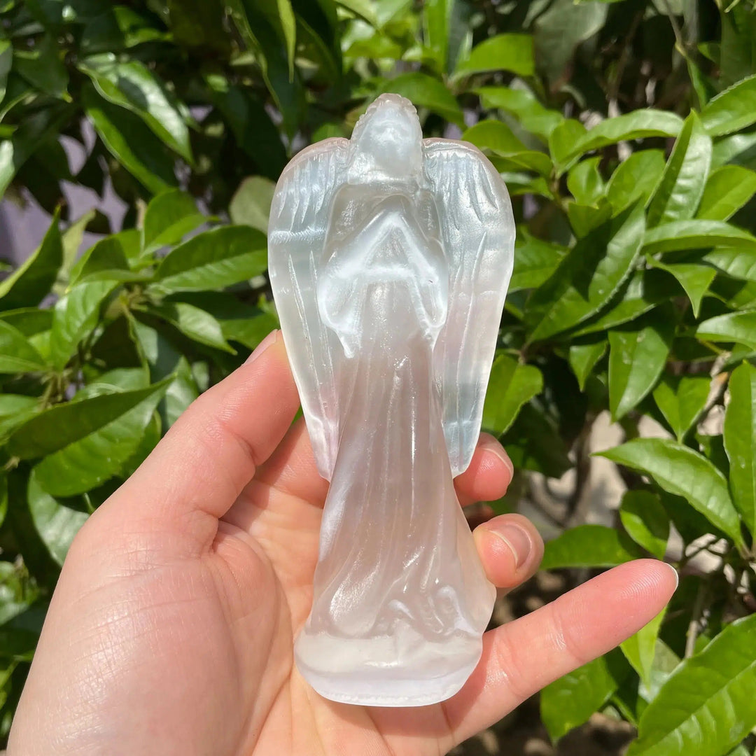 Selenite Crystal Carved Angel Figure