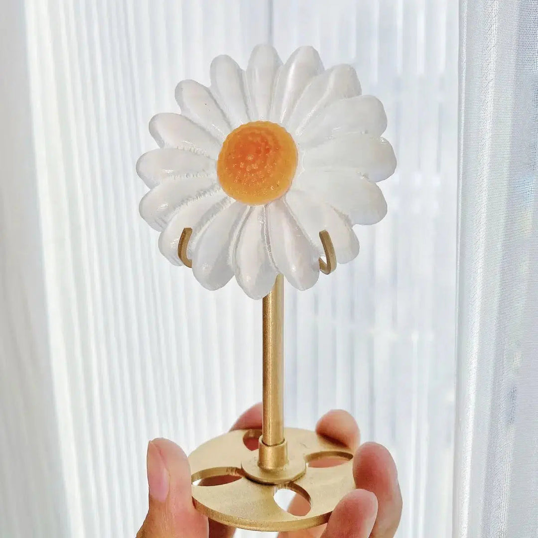 Selenite Flower Carving