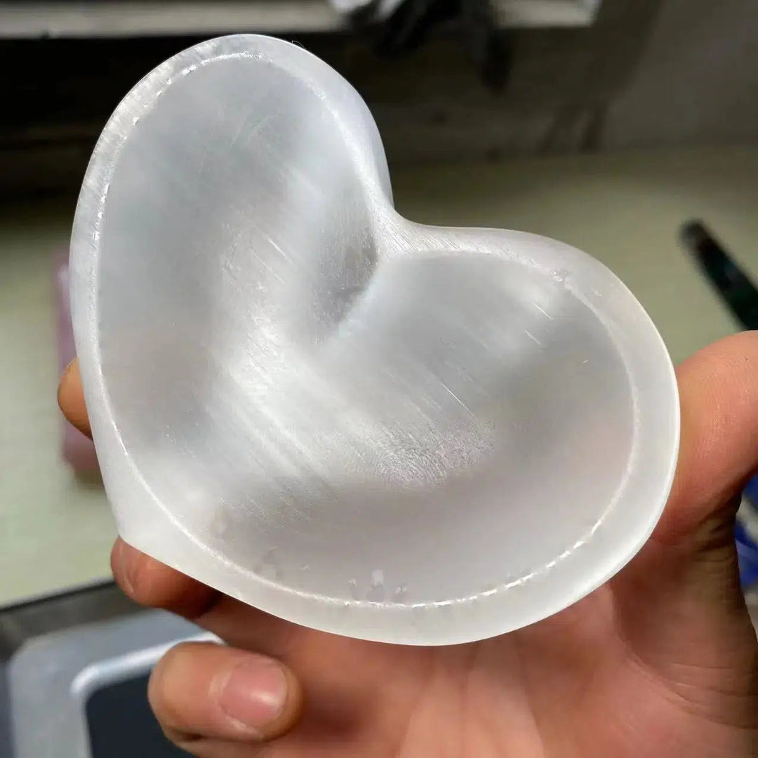 Selenite Heart Shaped Bowl