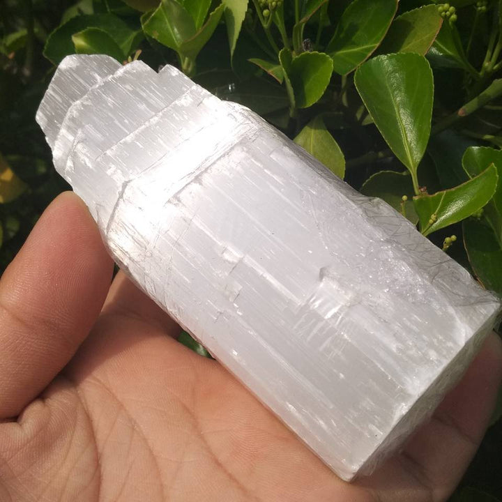 Selenite Stepped Tower Carving