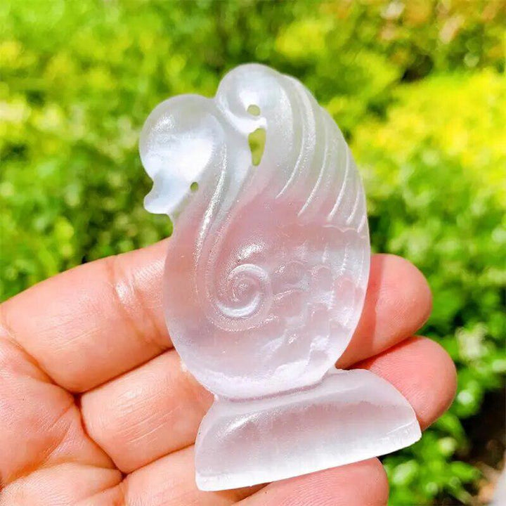 Selenite Swan Carving