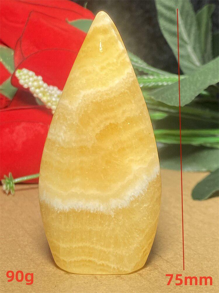 Yellow Calcite Crystal Freeform Torch