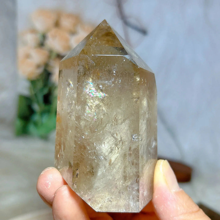 Smokey Garden Rainbow Quartz Point