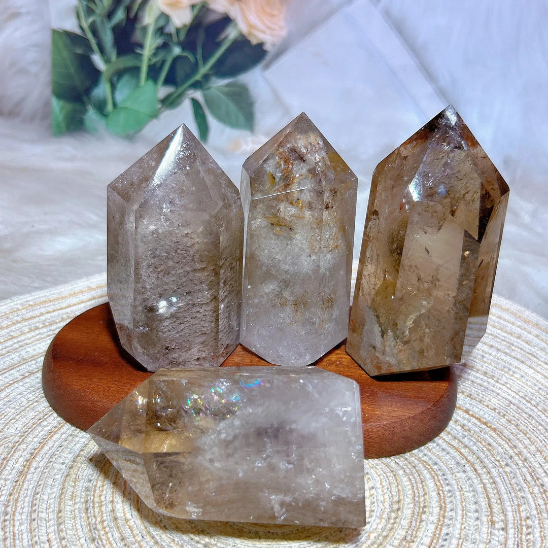 Smokey Garden Rainbow Quartz Point