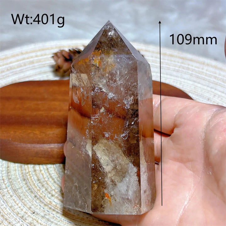 Smokey Garden Rainbow Quartz Point