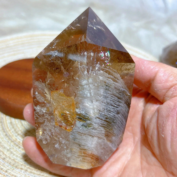 Smokey Garden Rainbow Quartz Point