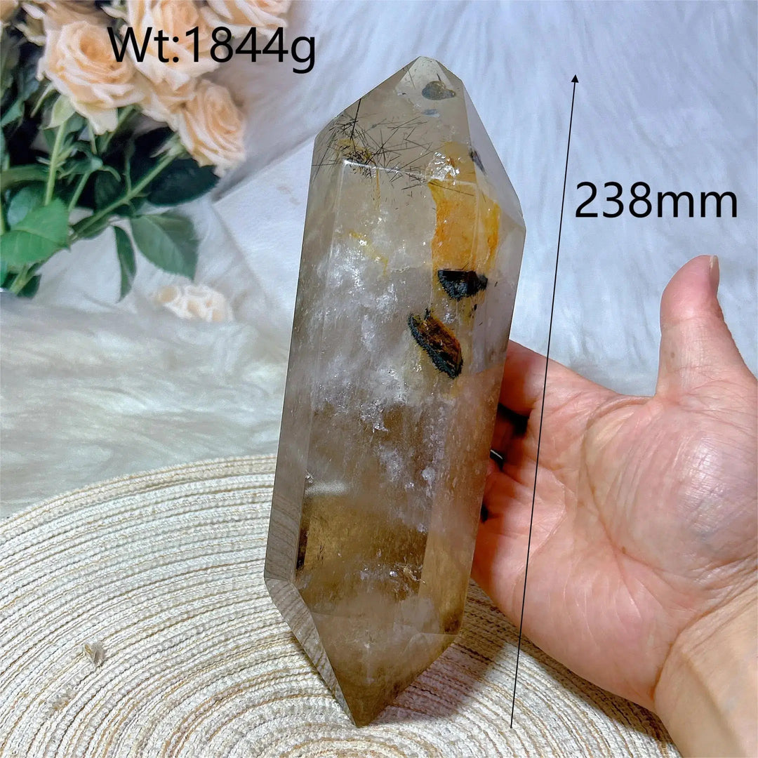 Smokey Quartz With Black Rutile Point