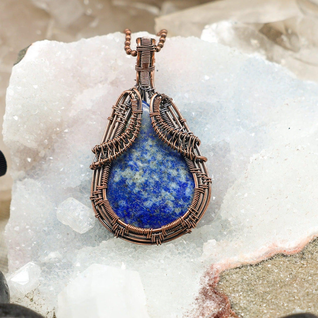 Sodalite Wire Wrap Pendant - 2.75"