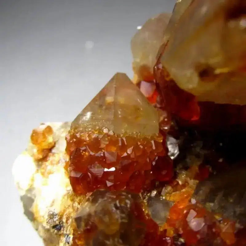 Spessartine Garnet + Smoky Quartz Cluster