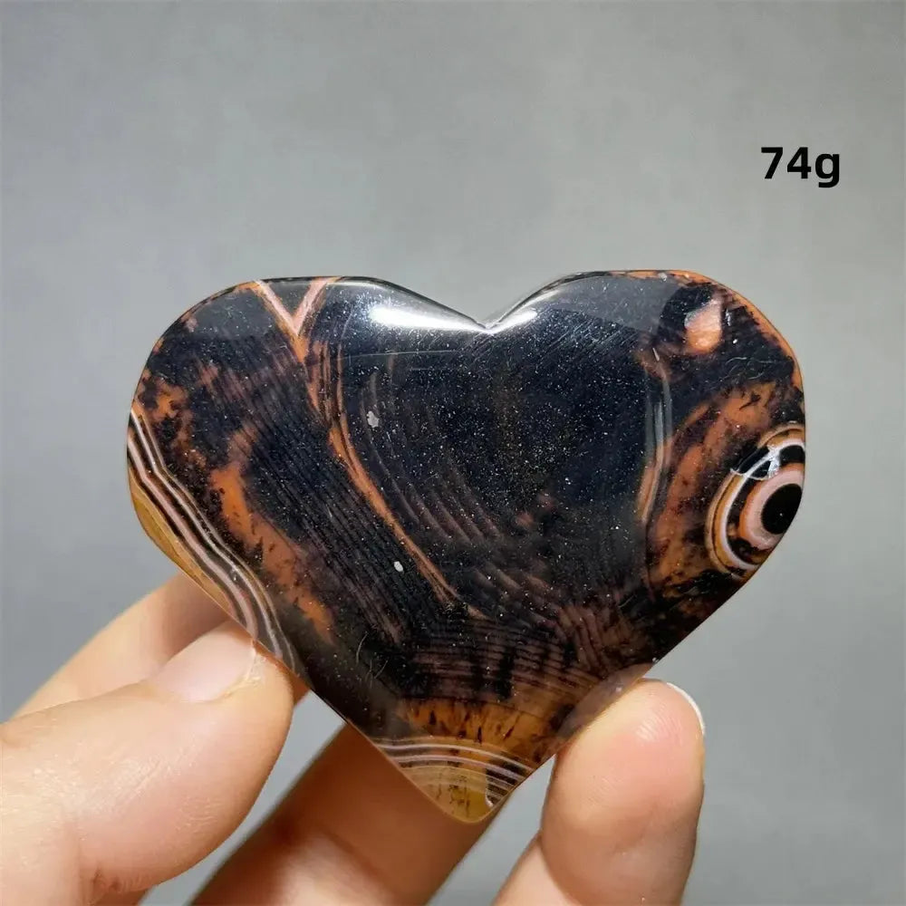 Striped Agate Heart Healing Crystal-Hearts-Ali-Agate-10 74g-Crystal Destiny