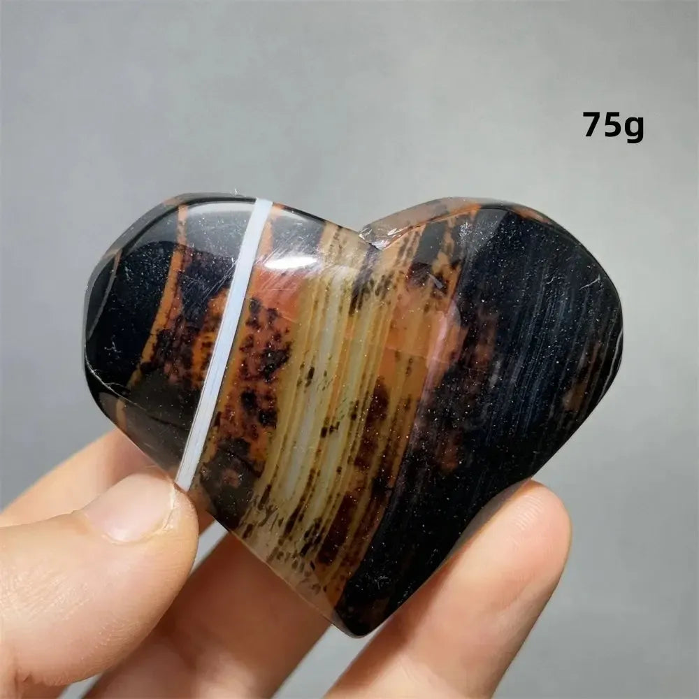 Striped Agate Heart Healing Crystal-Hearts-Ali-Agate-18 75g-Crystal Destiny