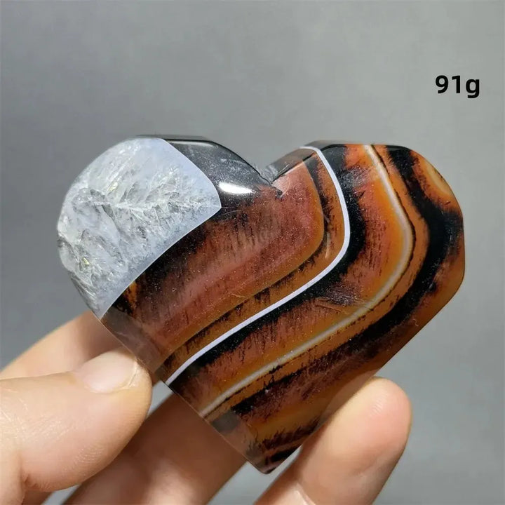 Striped Agate Heart Healing Crystal-Hearts-Ali-Agate-21 91g-Crystal Destiny