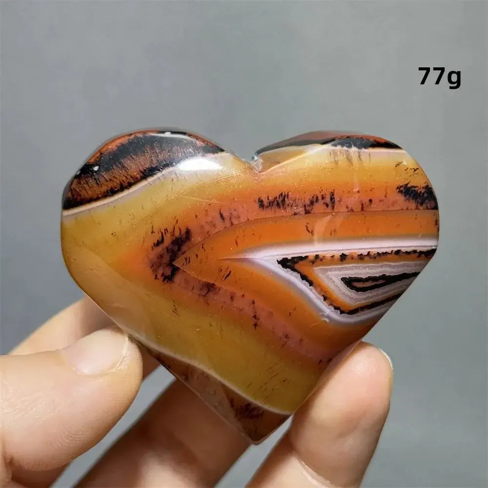 Striped Agate Heart Healing Crystal-Hearts-Ali-Agate-22 77g-Crystal Destiny