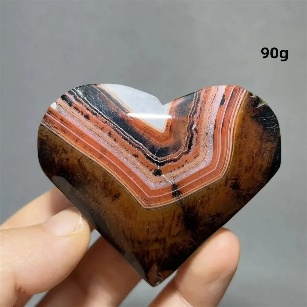 Striped Agate Heart Healing Crystal-Hearts-Ali-Agate-29 90g-Crystal Destiny