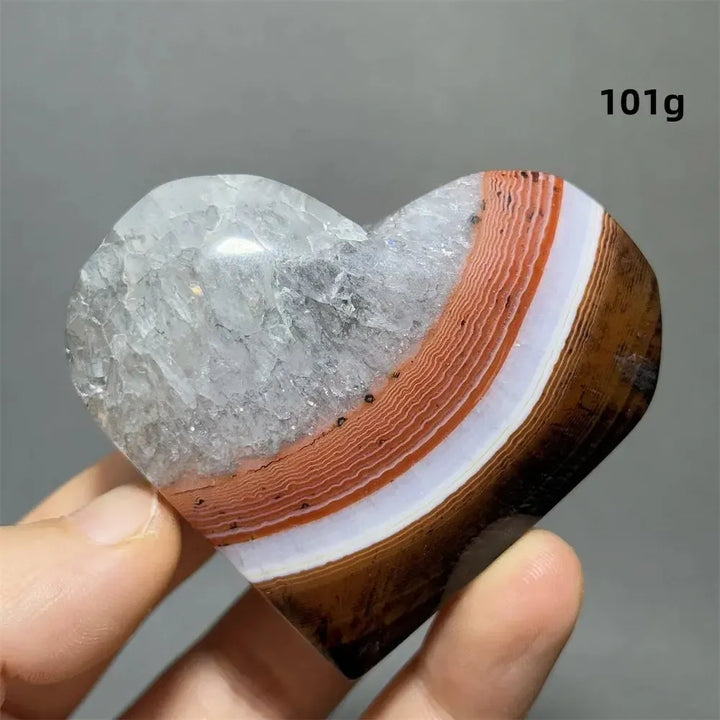 Striped Agate Heart Healing Crystal-Hearts-Ali-Agate-3 101g-Crystal Destiny