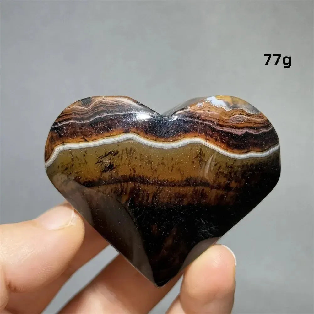 Striped Agate Heart Healing Crystal-Hearts-Ali-Agate-33 77g-Crystal Destiny