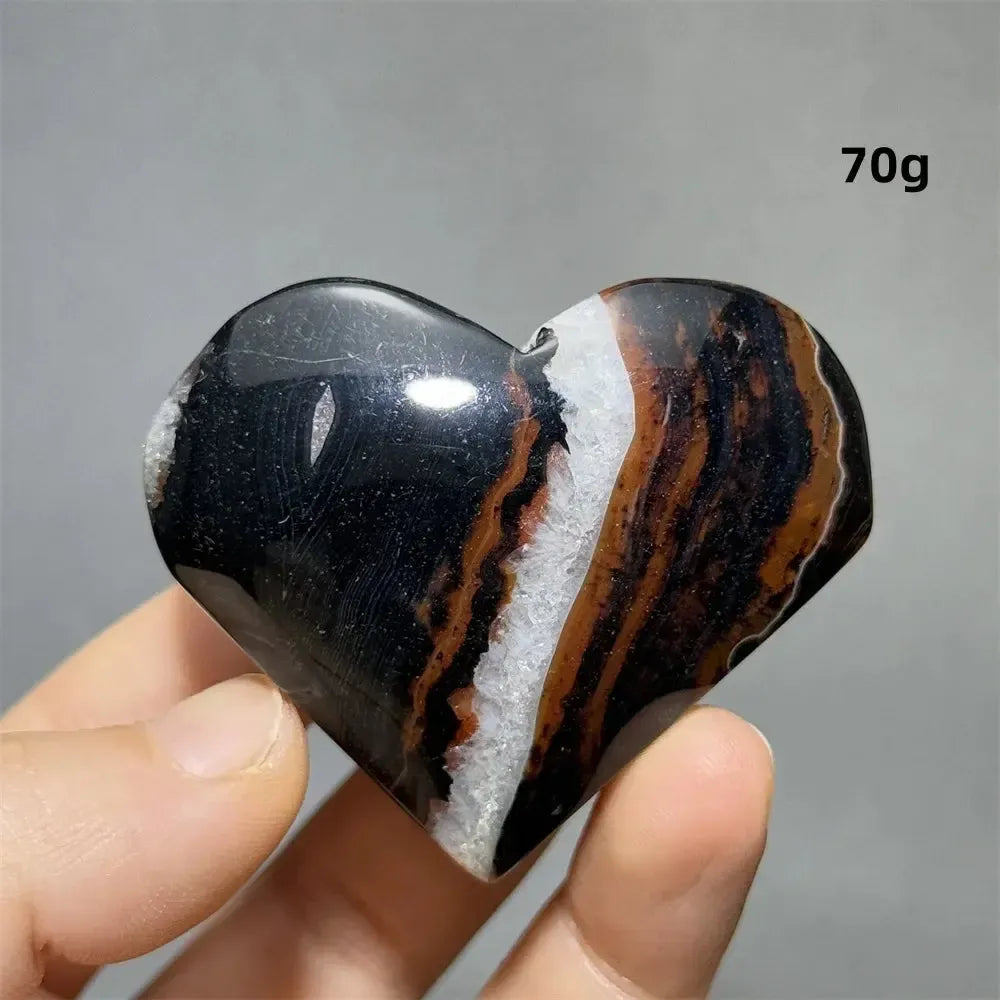 Striped Agate Heart Healing Crystal-Hearts-Ali-Agate-34 70g-Crystal Destiny