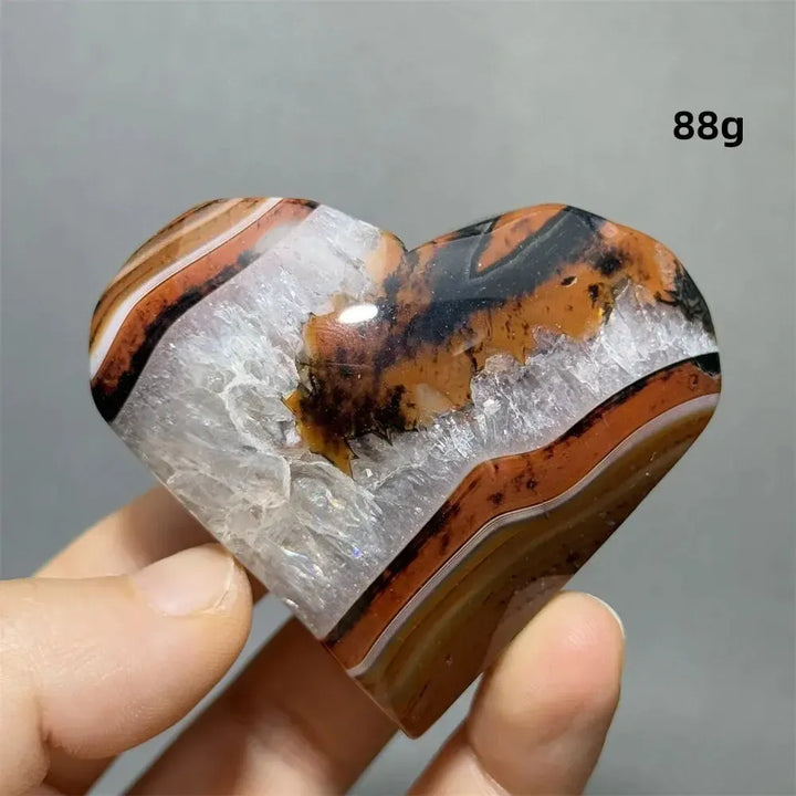 Striped Agate Heart Healing Crystal-Hearts-Ali-Agate-36 88g-Crystal Destiny