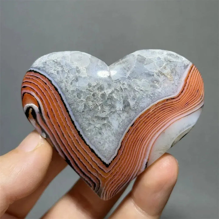 Striped Agate Heart Healing Crystal-Hearts-Ali-Agate-1 98g-Crystal Destiny