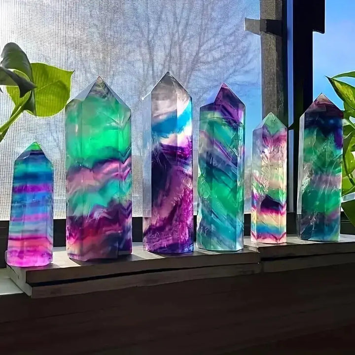 Stunning Rainbow Fluorite Towers