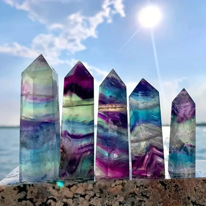 Stunning Rainbow Fluorite Towers