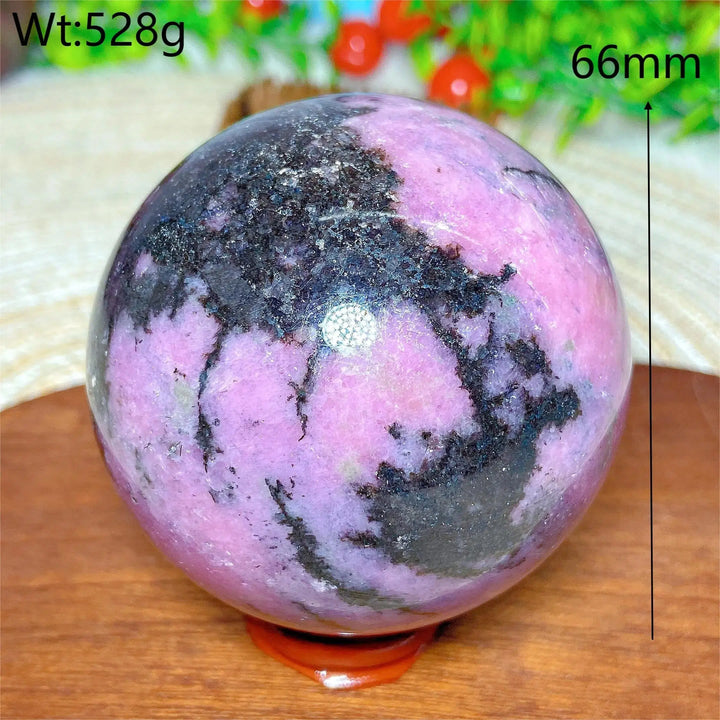 Stunning Rhodonite With Black Tourmaline Sphere