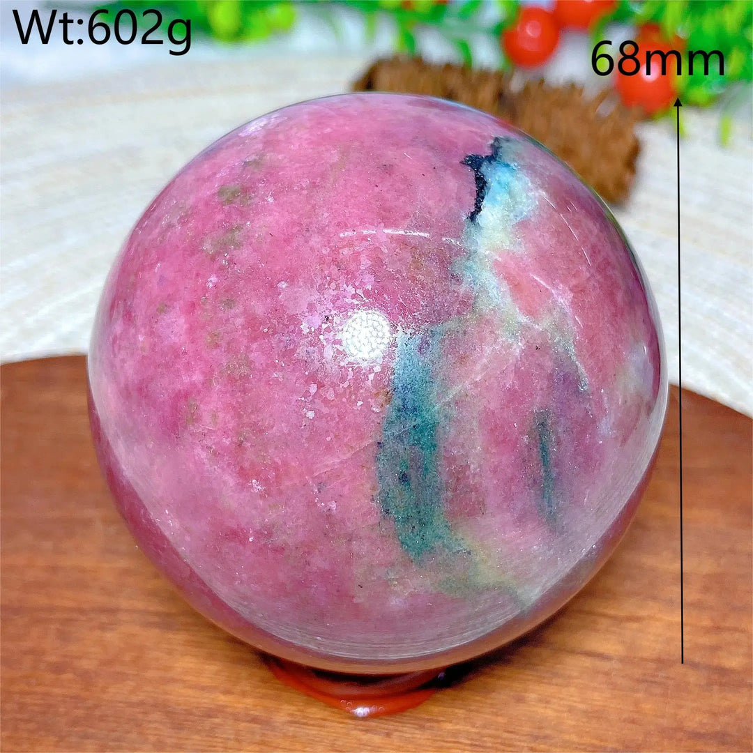 Stunning Rhodonite With Black Tourmaline Sphere