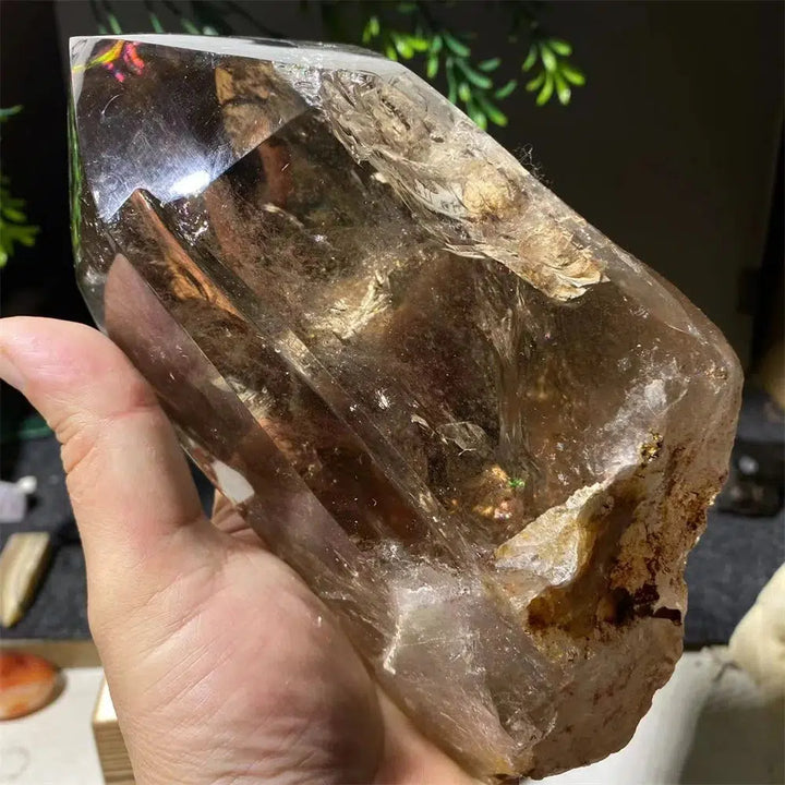 Stunning Smokey Citrine Point with Stand