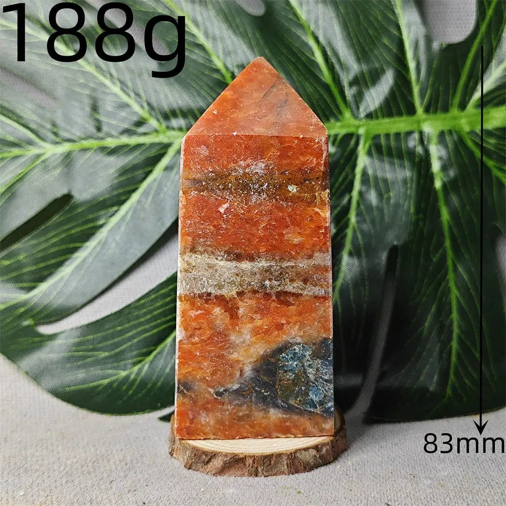 SunStone With Blue Apatite Symbiosis Tower