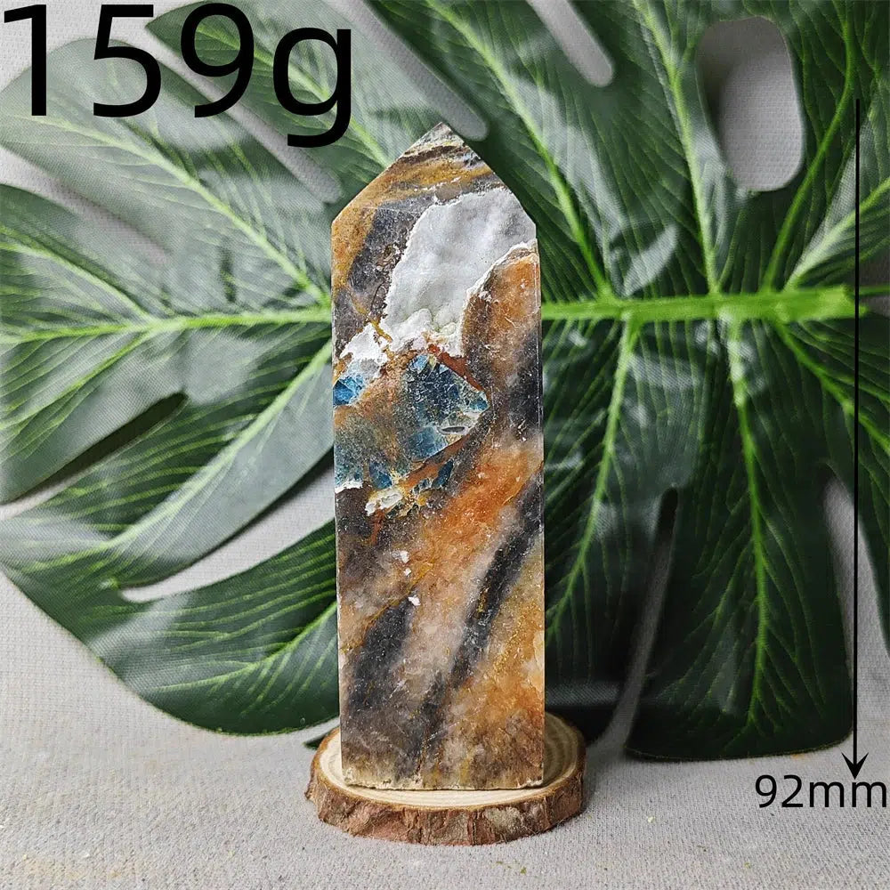 SunStone With Blue Apatite Symbiosis Tower