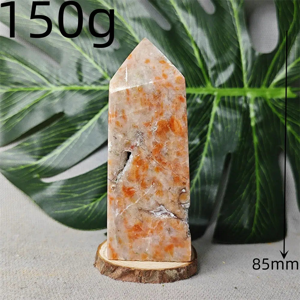 SunStone With Blue Apatite Symbiosis Tower